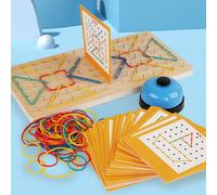 Giochi di interazione con chiodi, collage creativo grafico geometrico, giochi da tavolo puzzle per bambini, formazione del pensiero spaziale ed educazione precoce, giocattoli per interazione genitore-