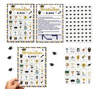 Giochi di laurea - Gioco 2026 per 24 giocatori con chip indicatore e carta host, divertenti carte da bingo, per adulti, uomini, donne, studenti, casa, interni ed esterni, scuola, riunioni celebrazioni