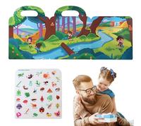 Giochi di libri di adesivi riutilizzabili, libro di adesivi tranquilli, Puzzle ripristinabile impermeabile portatile, Decorazione di necessità piegabile, strumento di apprendimento 'istruzione precoce