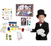 Giochi di Magia Magic Show Gioco di Magia Bambini 100 Trucchi da Illusionista Facili da Imparare Prestigiatore Giochi di Prestigio con Bacchetta Magica Istruzioni Truchi Magici Mago