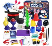Giochi di Magia per Bambini Giochi Bambini con Bastone Magico & Cappello Magico & Istruzioni, Regalo Bambini 6 7 8 9 10 11 12 Anni, 75+ Trucchi di Magia