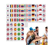 Giochi di Mahjong da viaggio, gioco di carte Mahjong, gioco di puzzle Mahjong, giochi per feste, blocchi da costruzione della bandiera nazionale, set di 64 fiches di Mahjong per