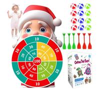 Giochi di Natale 1 set di divertenti giochi per feste di Natale con 1 bersaglio per Babbo 16 palline adesive 6 freccette