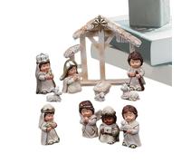 Giochi Di Natività Di Natale - Set Di Figure Di Natività In Resina | Ornamento Da Collezionabile Per Culla Di Gesù, 12 Set Di Presepi Di Natale, Collezione Di Natale Religiosa, Decorazione Rack