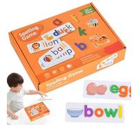 Giochi di ortografia, Giochi di Parole per i Blocchi di Legno Puzzle Brain Teaser, Toddler Parola Inglese Spelling cognitivo educativo Giocattoli per 3-6 Anni