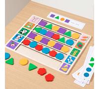 Giochi di puzzle in legno per l'educazione precoce Montessori, blocchi per trovare modelli di pavimentazione, giocattoli di puzzle cognitivi per bambini, concentrati su giochi di colori e modelli di p