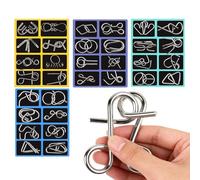 Giochi Di Puzzle In Metallo | 32 * Puzzle Divertenti Ed Educativi | Giocattoli Per La Del Cervello 18x14 Cm Con Anelli Di Metallo | Per Bambini Adulti, Sviluppa La Concentrazione Logica, Perfett