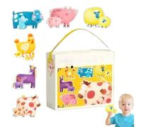 Giochi Di Puzzle Per Bambini - Gioco Da Tavolo Per Bambini Da Oltre 2 Anni,Puzzle Degli Animali Della Fattoria Con Borsa A Manico,Per Ambienti Interni, Asilo, Scuola Materna, Casa, Viaggio Lungo, Rag