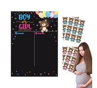 Giochi di rivelazione di Genere per Gli Ospiti | Gioco di votazione per la previsione del Genere del Bambino - Kit di Forniture per Feste con Giochi di Decorazioni, Include Adesivi per Il Voto di Boy