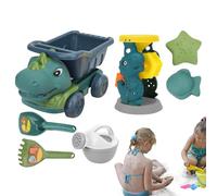 Giochi di sabbia per bambini | Dinosaur Sandbox Toys Stampi per sabbia per animali con autocarro con cassone ribaltabile | Giocattoli da spiaggia portatili lisci per giardino, parco giochi, aree di