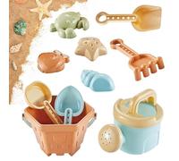 Giochi di Sabbia per Bimbi 10 Pezzi Secchiello Pala Rastrello | Giocattolo Per Costruire Castelli Nella Sabbiera per Cortile, Spiaggia, Bordo Piscina, Riva del Lago, Fiume, Giardino,