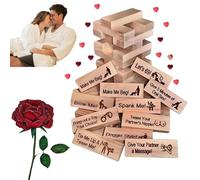 Giochi di Torre Della Lussuria, 48 Pezzi Giochi di Coppia Super Cattivo Include Giochi di Coppia Hard Sfida, Lust Tower,Torre a Blocchi di Coppia, Regali per Appuntamento Serale per Lui(1 set)