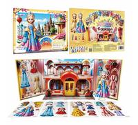 Giochi Di Vestire | Adesivi Magnetici Bamboline Principessa,Giochi Puzzle Giocattoli Educativi per Bambine Viaggio in Auto Regali Natale Scuola