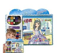 Giochi di vestire, Libro di attività per ragazze - Gioco di vestire il trucco della principessa creativo con adesivi strass - Kit di attività di artigianato artistico, gioco di