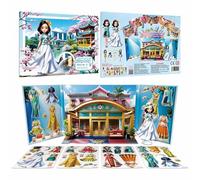 Giochi Di Vestire,Set Magnetico Di Principesse Bambole Di Carta Adesivi - Giocattoli Educativi Puzzle per Scuola Casa Viaggio Regalo Natale Compleanno Bambine