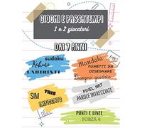 Giochi e passatempi | 1 e 2 giocatori | Dai 7 anni: sudoku, mandala, disegnare fumetti, parole intrecciate, tris, kakuro, labirinti per un totale di 13 giochi e passatempi divertenti