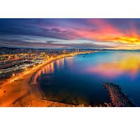 Giochi E Puzzle, Puzzle Di Legno 1000 Pezzi, Spagna Panorama Del Tramonto Della Città Di Barcellona Puzzle Di Legno 75X50Cm