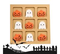 Giochi Halloween,Scacchi Logici in Legno XO - Hallowen Gioco Scacchi Da Viaggio Per Scuola Casa Spiaggia Campeggio
