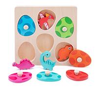 Giochi in Legno Bambini 1 2 3 Anni, Giochi Montessori Dinosauro Puzzle, Interattivo Giocattoli Educativi, Regalo Neonato Maschio Bambina 1 Anno
