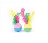 Giochi in spugna per gatti Camon - 2 Palline con piuma - Giochi per gatti - 1° ORDINE? scegli lo sconto BZR5 / BZR20 + 200 punti fedeltà