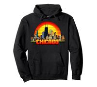Giochi in Stile Arcade retrò a 8 Bit di Chicago Anni '80 Felpa con Cappuccio