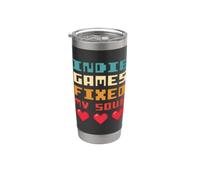 Giochi Indie Risolti La Mia Anima - Cuore Pixel Art Bicchiere termico in acciaio inox doppia parete