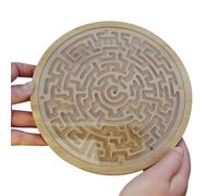 Giochi Labirinto,Labirinto Rotondo in Legno Gioco da Tavolo - con 2 Palline Metalliche Attività Educativa per Bambini Studenti Adulti Famiglia Scuola Viaggio Festa