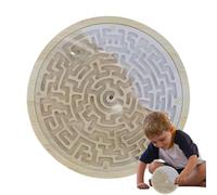 Giochi Labirinto | Labirinto Rotondo in Legno Gioco da Tavolo | con 2 Palline Metalliche Attività Educativa per Bambini Studenti Adulti Famiglia Scuola Viaggio Festa