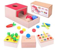 Giochi Legno Bambini, Giochi Montessori Cubo Multiattivita Legno Gioco, Interattivo Giocattoli Educativi per 1 2 3 Anni Bambina Maschio, Regalo Bambino 1 Anno