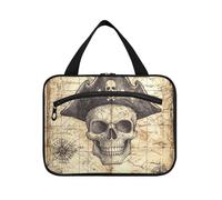 Giochi Mappe del tesoro Pirati Teschi Appesi Borse cosmetiche da viaggio per le donne con gancio, Designer Fashion Makeup case per gli elementi essenziali da viaggio Bolsas para maquillaje de Mujer L