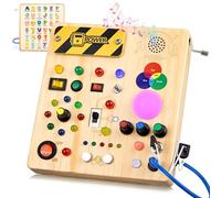 Giochi Montessori 1 anno per Bambini Montessori Busy Board Giochi Legno con 13 Interruttori e 24 luci LED Giochi Sensoriali Giocattolo sensoriale di apprendimento Adatto per 1 2 3 4 anni Bambin
