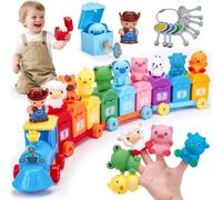 Giochi Montessori 1 Anno Set di Treno Giocattolo Componibili con Conteggio
