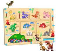 Giochi Montessori 3 4 5 6 Anni,Dinosauro Labirinto Magnetico Bambini di Numeri Colore in Legno,Imparare i Colori Gioco di Conteggio Ordinamento,Palline Magnetiche Colorate,Regalo per Ragazze Ragazzi