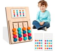 Giochi Montessori 3 Anni,Montessori Giocattolo Di Legno,Viene Fornito Con 12 Carte, 24 Tipi Di Gioco,Migliorare Capacità Motorie E Pensiero Logico,Giocattoli Per Bambini,Regalo Bimbo 3 Anni Maschio