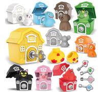 Giochi Montessori 3 Ans 30 PCS Sensoriale Giochi Bambini Montessori Animali Fattoria Costruzioni Chiavi Giocattolo Bambini Marionette la Fattoria degli Animali Educativi Giochi Ragazzi Ragazze
