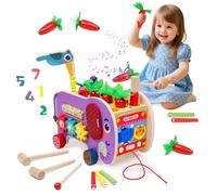 Giochi Montessori Bambini 1 Anno, 8in1 Giocattoli Multiattivita Legno Gioco Educativi Bambini con Xilofono, Pesca, Whack-a-Mole, Regali per Ragazzi e Ragazze 3 4 5 6 Anni per Natale, Festa, Compleanno