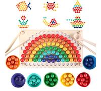 Giochi Montessori Educativi 3 Anni, Giochi Legno, Giochi da Tavolo Puzzle Perline, per Mani Brain Training di Memoria, per Genitori e Bambini Educativo Gioco Regalo (A)