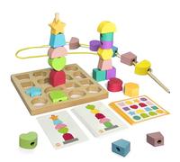 Giochi Montessori, Giochi Legno Bambini, 3 in 1 Forme Geometriche Ordinamento e Impilamento Block Board Forme Colori Geometriche Ordinamento Giocattolo Regalo per Ragazzi e Ragazze 2 3 4 5 Anno