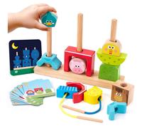 GIOCHI MONTESSORI LEGNO FATTORIA PER BAMBINI 1 2 3 ANNI GIOCO IMPILARE EDUCATIVO
