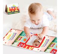 Giochi Montessori Neonato 0-12 Mesi, Libri Di Stoffa Con Specchio per Bambini, L