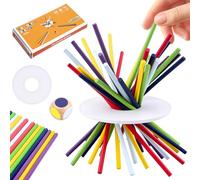 Giochi Montessori Per Bambini, 1 Set Di Bastoncini Di Legno Per L'Equilibrio, 30 Bastoncini Di Legno Colorati Giochi Di Dadi Per La Matematica E Le Abilità Motorie Fini Per Attività In Famiglia