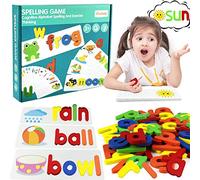Giochi Montessori Puzzle Legno Lettere Alfabeto Bambini Flash Cards Baby Giochi Educativi 3 4 5 6 Anni Flashcards English Abecedario Giochi e Giocattoli ABC L'apprendimento Dell'ortografia