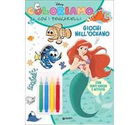 Giochi nell'oceano. Coloriamo con i pennarelli. Super album. Ediz. a colori. Con 4 pennarelli
