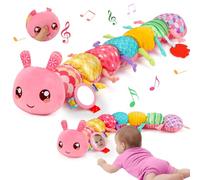 Giochi Neonato 0 3 6 9 Mesi, Giochi Montessori Sensoriali Musicali per Neonati 0-3-6 mesi, Peluche Tummy Time Regalo Neonato Maschio Neonata Femmina Giochi Nascita Bimba Bimbo (Rosa)