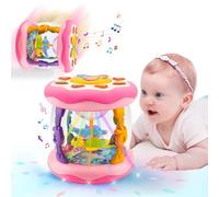 Giochi Neonato 6 9 12 18 Mesi Gioco 1 Anno, Giochi Montessori Bambini 1 Anno Musicale, Giocattolo Educativi con Musica e Luci Tummy Time Neonato 6-12 Mesi, Regalo Compleanno Bambini 1 2 3 Anni (Rosa)