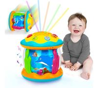 Giochi Neonato 6 9 12 18 Mesi Gioco 1 Anno, Giochi Montessori Bambini 1 Anno Musicale, Giocattolo Educativi con Musica e Luci Tummy Time Neonato 6-12 Mesi, Regalo Compleanno Bambini 1 2 3 Anni (Blu)