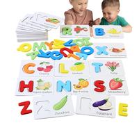 Giochi Ortografici per Bambini - Giocattoli Educativi in Legno per Abbinamento Frutta - Giochi con Lettere per Bambini - Per Scuola Materna Apprendimento Linguaggio Lettura Precoce Genitori e Figli
