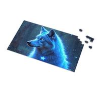 Giochi per bambini 8-12 lupo blu con ciondolo stella nella foresta immagine puzzle Eurographics puzzle 1000 pezzi Toddler Puzzle (300 pezzi)
