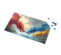 Giochi per bambini 8-12 Tre Draghi: Rosso, Blu e Giallo Puzzle Eurographics Puzzle 1000 Pezzi Toddler Puzzle (300PCS)