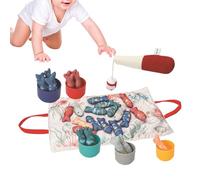 Giochi per Bambini, Canna da Giocattolo con Tazze Impilabili, attività Educative per Riconoscimento Prescolare Interazione Genitore Figlio A Casa E in Viaggio